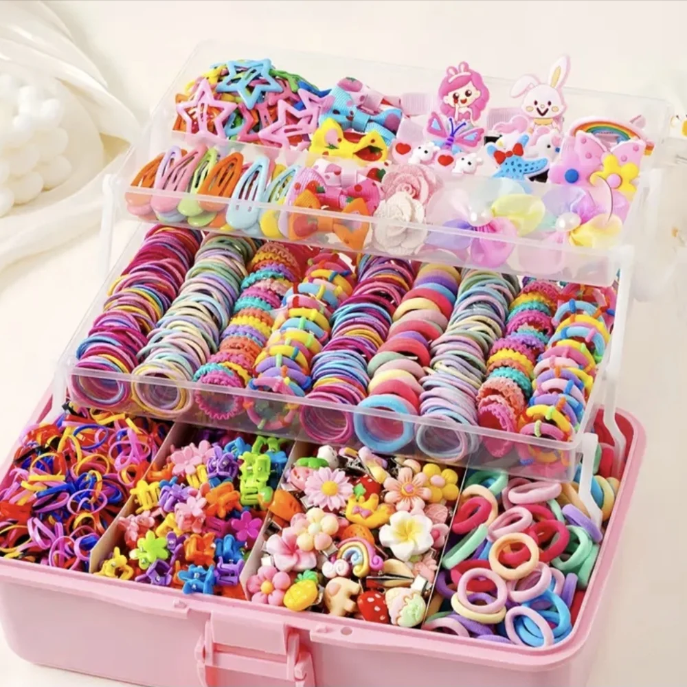 ๐๐618 Piece Colorful Kids Hair Accessories Set - Picture 5 of 10